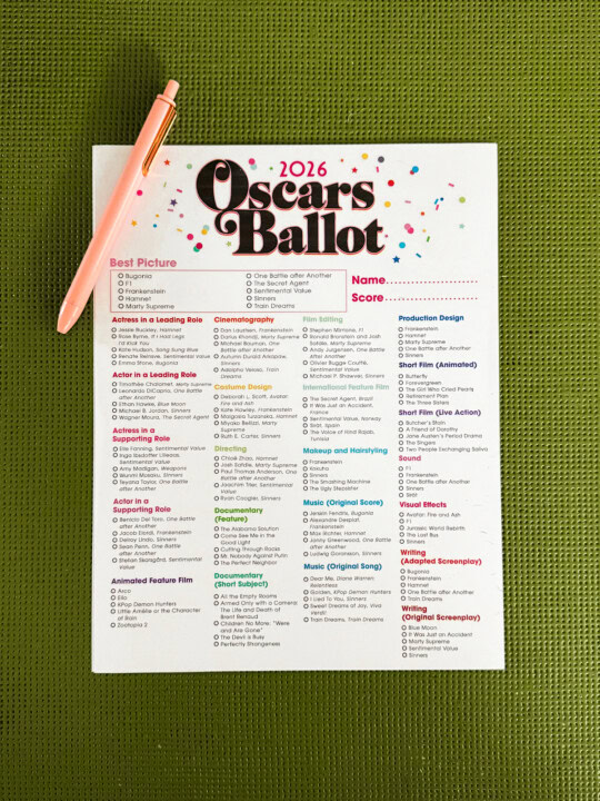 Oscar ballot 2026