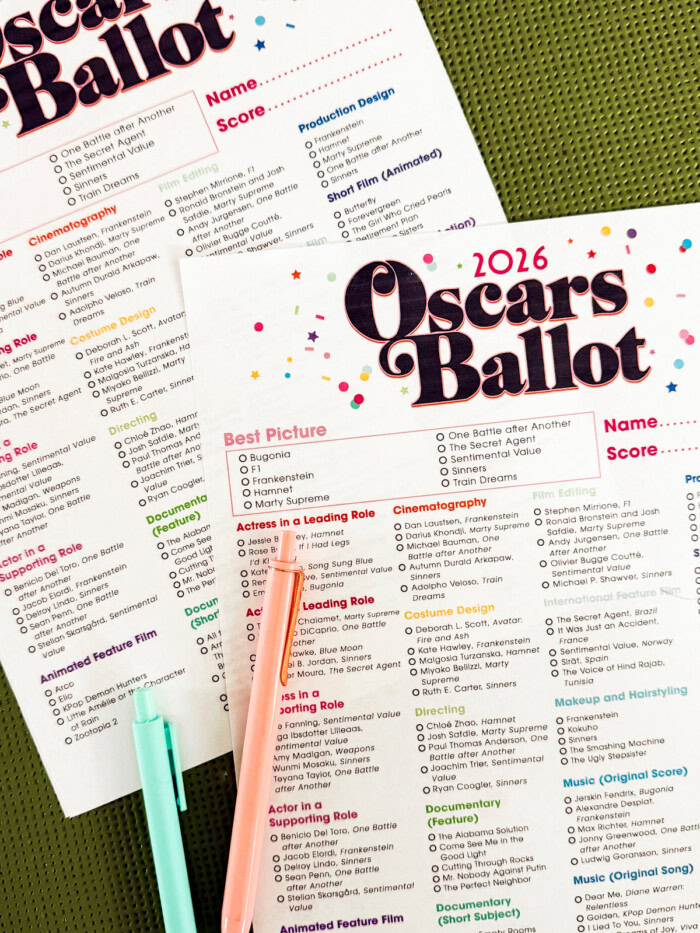 Oscar ballot 2026